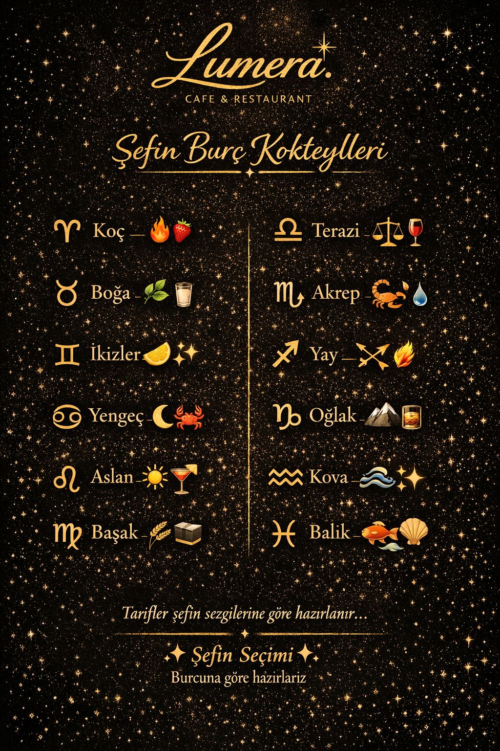 Şefin Burç Kokteyileri 